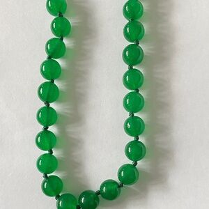 Elegant Green Beaded Necklace jade 18 inches sale free band jade ring